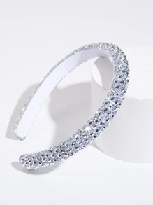 Diadema con decoración de strass, tiaras de fiesta, diademas, aros para el cabello, accesorios para el cabello - Plateado - Ver 2