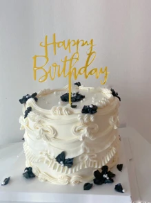 3 chiếc Topper bánh sinh nhật, - Vàng - Xem 2