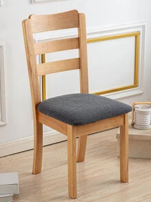 1pc Jacquard Stretchy Chair Seat Cover - Dark Grey - View 3