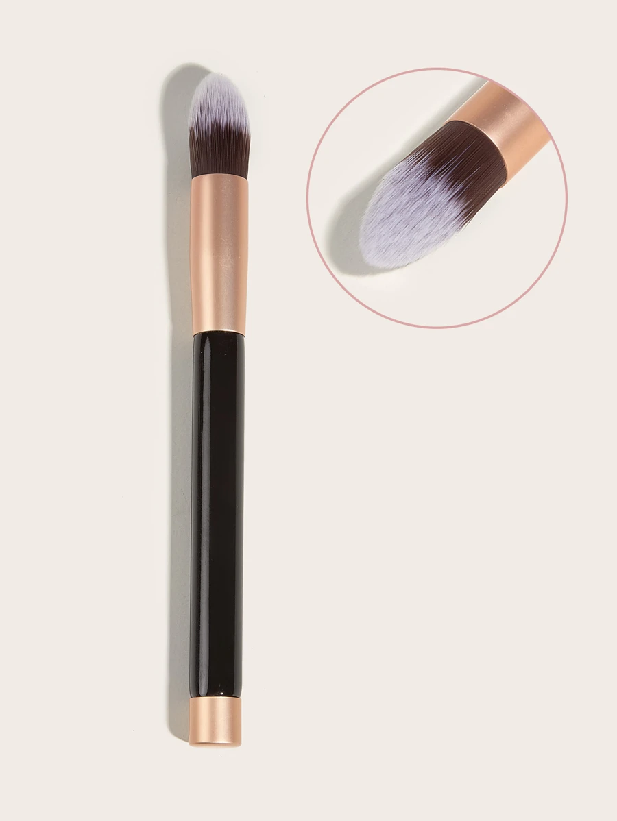 粉底刷,1入組粉底刷,柔軟合成纖維頭髮,液體混紡化妝工具,旅行必備,適合在家旅行或外出使用,化妝品化妝工具適用於初學者 - 黑色 - 查看 1