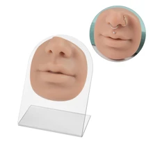 1 Set Brown Soft Silicone Nose & Lip Piercing Practice Model For Jewelry Display & Teaching - Brown - View 1