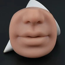 1 Set Brown Soft Silicone Nose & Lip Piercing Practice Model For Jewelry Display & Teaching - Brown - View 5