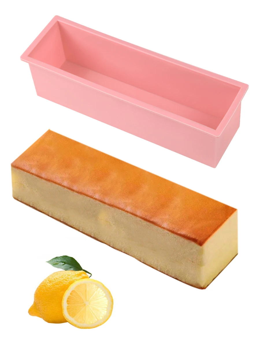 1入組矩形形狀矽膠蛋糕吐司烘焙模具DIY麵包製作3D大慕斯烹飪工具手工