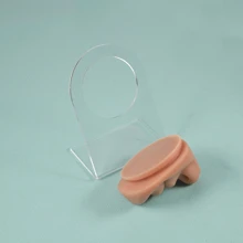 1 Set Brown Soft Silicone Nose & Lip Piercing Practice Model For Jewelry Display & Teaching - Brown - View 7