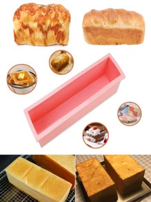 1入組矩形形狀矽膠蛋糕吐司烘焙模具DIY麵包製作3D大慕斯烹飪工具手工
