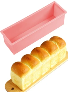 1入組矩形形狀矽膠蛋糕吐司烘焙模具DIY麵包製作3D大慕斯烹飪工具手工
