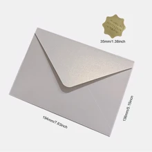 10pcs White Pearl Rectangle Envelope For Wedding Invitation Card 194X136MM - White - View 2
