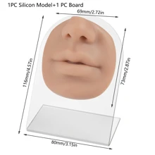 1 Set Brown Soft Silicone Nose & Lip Piercing Practice Model For Jewelry Display & Teaching - Brown - View 6