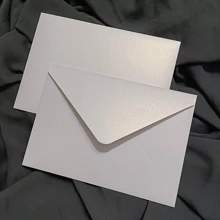 10pcs White Pearl Rectangle Envelope For Wedding Invitation Card 194X136MM - White - View 5
