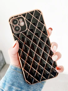 格紋手機殼 - 黑色 - 查看 2
