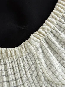 1 件防水提花弹力椅套加厚防滑椅套适用于餐厅卧室客厅户外办公室厨房椅套宠物防污椅子防尘罩秋季家居装饰椅子和椅垫套 - 白色 - 查看 5