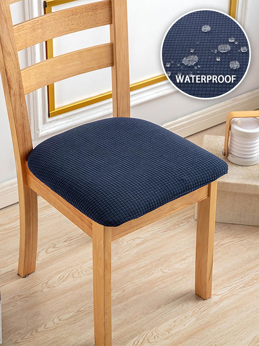 1 tấm bọc ghế đàn hồi Jacquard chống thấm nước, dày dặn, chống trượt, dùng cho ghế ăn, phòng ngủ, phòng khách, ngoài trời, văn phòng, nhà bếp, vỏ bọc ghế chống bẩn cho thú cưng, vỏ bọc ghế chống bụi, trang trí nhà cửa mùa thu, ghế và vỏ đệm ghế - Màu xanh hải quân - Xem 1
