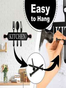 1 Pieza Letrero De Decoración De Pared De Cocina Para La Decoración De Hogar - Negro - Ver 3