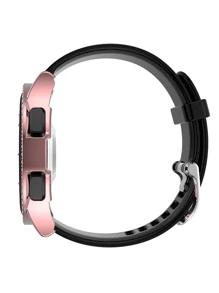 1 PC nữ sáng bóng nạm kim cương giả + Vỏ bảo vệ đồng hồ tích hợp kính cường lực Tương thích với Samsung Watch Galaxy Wathc4 5 6 Series Thích hợp cho 40Mm44Mm Vỏ bảo vệ chống rơi và chống trượt thời trang và tinh tế Màu hồng - Hồng - Xem 6