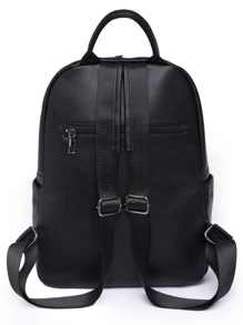 1pc Black Fashionable Backpack - Black - View 2