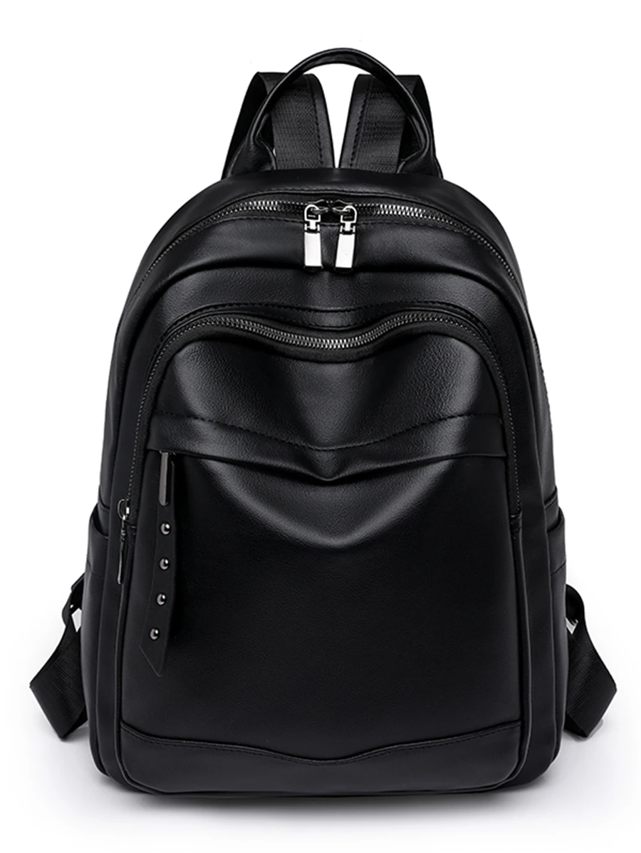 1pc Black Fashionable Backpack - Black - View 1