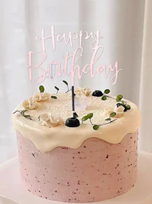 3 piezas Decoración para tarta de cumpleaños Regreso a la escuela Día de San Valentín - Oro rosa - Ver 3