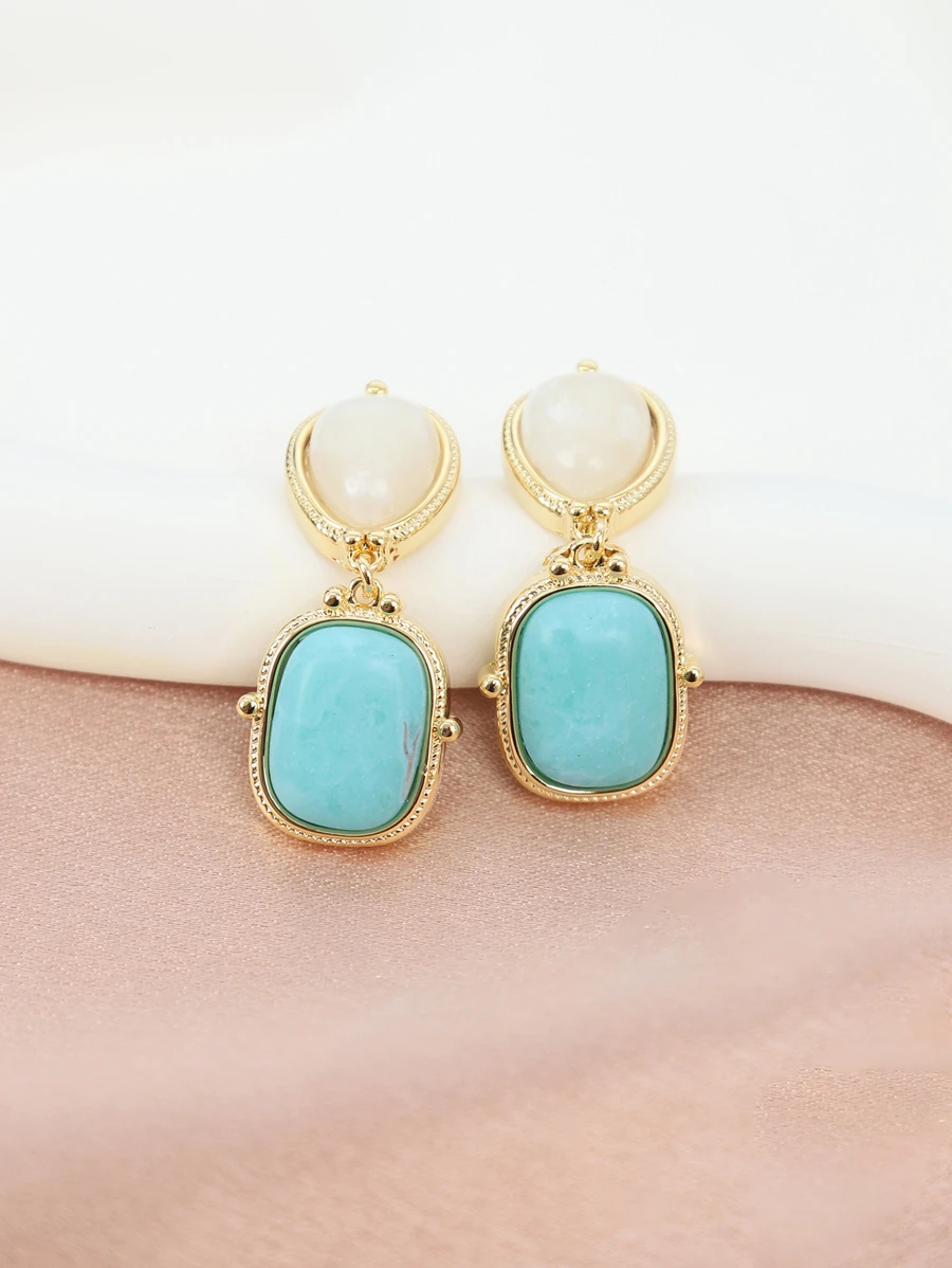 圓形純銀耳墜 - 金色 - 查看 1