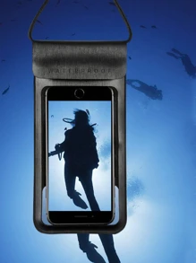 手机防水包斜挎挂绳通用触屏游泳潜水保护套运动包手机壳透明包沙滩包手机袋手机套基础款游泳包游泳者热带海岸风情沙滩包夏季海岛度假海滩配件男女通用钱包户外运动旅行度假泳池运动健身锻炼旅行包度假男女旅行必备耐用游泳包 - 黑色 - 查看 5