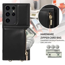 1入組PU皮革手機殼帶插卡槽和手機掛繩 - 黑色 - 查看 5