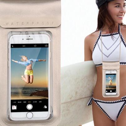 防水スマホポーチ 取り外し可能なストラップ、スイミング、ダイビング、ビーチ用ユニバーサルタッチスクリーンプロテクター、スポーツ、旅行、ビーチ、プール、アウトドア活動に適しています、ユニセックス