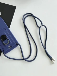 一款女士方便卡片夾手機殼，配有手環支架、磁吸和掛繩，適用於iPhone和Samsung系列 - 寶藍色 - 查看 5