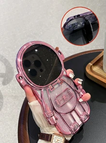 Apple Pink Astronaut Design Phone Case Kawaii Waterproof Shockproof Anti-Fall Scratch Resistant