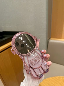 Apple Pink Astronaut Design Phone Case Kawaii Waterproof Shockproof Anti-Fall Scratch Resistant