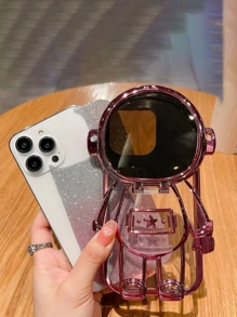 Apple Pink Astronaut Design Phone Case Kawaii Waterproof Shockproof Anti-Fall Scratch Resistant