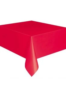 1 件，纯色桌布，生日派对婚礼圣诞桌布，擦拭套，矩形桌布装饰，派对装饰，派对用品，圣诞节 - 紅色 - 查看 1