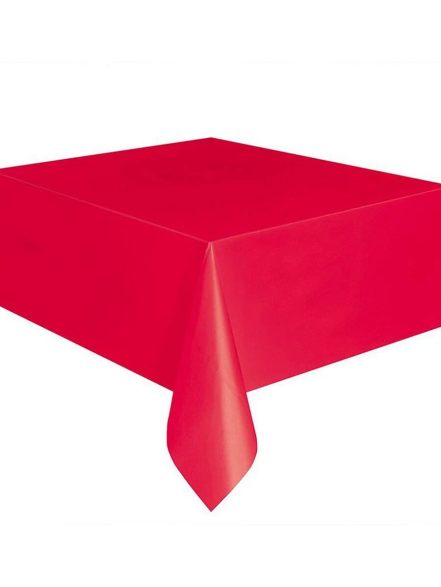 1 件，纯色桌布，生日派对婚礼圣诞桌布，擦拭套，矩形桌布装饰，派对装饰，派对用品，圣诞节 - 紅色 - 查看 1