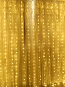 1 件窗帘灯，带挂钩的音乐 LED 灯光秀，房间装饰灯，白色、温暖、多彩、USB 供电、可调光、遥控、8 种模式、3m * 3m-300 灯、2m * 3m-200 灯，多种尺寸可供选择 - 彩色 - 查看 4