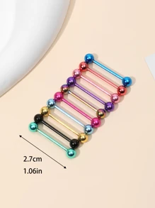 Ball Decor Tongue Ring - Multicolor - View 3