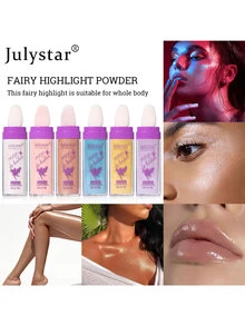 Julystar 10g 天然 3D 雕塑高光粉饼，闪亮，适合派对、聚会、约会和各种场合 - 白色 - 查看 7