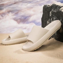 Chinelos De Banheiro Bege Impermeáveis E Antiderrapantes Para Homens/mulheres, Sandálias De Chuveiro Para Praia E Atividades Ao Ar Livre