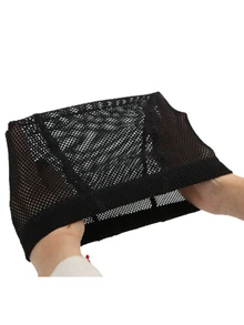 1pc Wig Cap For Making Wigs Black Mesh Dome Cap With Elastic Band Mesh Wig Cap For Making Wigs - Black - View 5