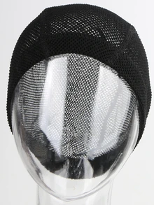 1pc Wig Cap For Making Wigs Black Mesh Dome Cap With Elastic Band Mesh Wig Cap For Making Wigs - Black - View 7