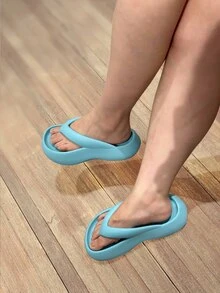 Dép Xỏ Ngón Nữ Có Dây Thun Siêu Mềm Mại & Thoải Mái - Màu xanh lam - Xem 3