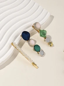 3 件仿珍珠装饰发夹爪夹发夹发夹