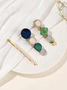 3 件仿珍珠装饰发夹爪夹发夹发夹