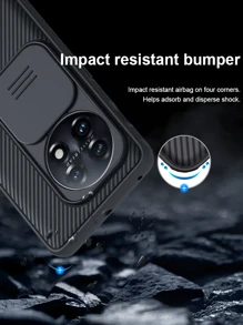 NILLKIN 1 funda compatible con OnePlus 11 / 11R / 10 Pro / 10T, funda de teléfono premium mejorada a prueba de golpes con tapa deslizante para cámara - Negro - Ver 5