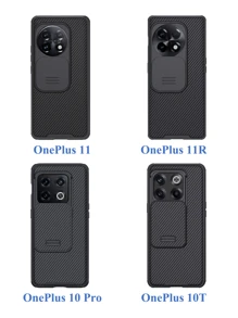 NILLKIN 1 funda compatible con OnePlus 11 / 11R / 10 Pro / 10T, funda de teléfono premium mejorada a prueba de golpes con tapa deslizante para cámara - Negro - Ver 2