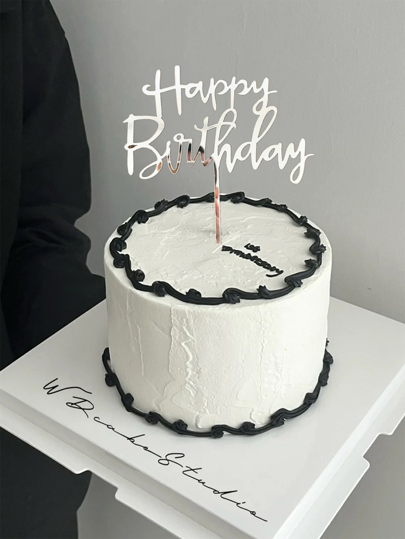 3pcs Happy Birthday Plain Cake Topper