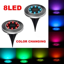 1pc/4pcs RGB Color Automatic Conversion Stainless Steel Solar Lawn Lamp, Modern Solar Pathway Light Set For Garden - Multicolor - View 1