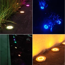 1pc/4pcs RGB Color Automatic Conversion Stainless Steel Solar Lawn Lamp, Modern Solar Pathway Light Set For Garden - Multicolor - View 2