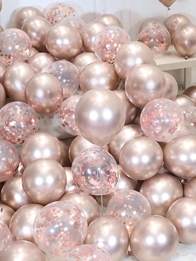 20pcs Latex Balloon Metallic Rose Gold Confetti Party Decoration Balloons For Wedding Birthday Party Back To School Valentine Day