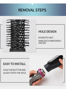 5 In 1 Magic Hair Style Hot Air Brush Hair Dryer Style Curler - Silver - View 9