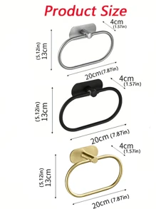 Toallero Autoadhesivo Soporte Para Anillo De Toalla De Baño Soporte Para Paño De Cocina Negro Sin Perforación Percha De Acero Inoxidable Pañuelo Para Pies Soporte Para Toalla Accesorios Para Wc Organizador Almacenamiento - Negro - Ver 5