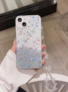 闪光渐变环氧手机壳，透明柔软 TPU 外壳，适用于 Iphone 16promax/16/16pro/16plus/15/15promax/15pro/15plus/11/12/13/14promax/Xs/Xr/11pro/11promax/12pro/12promax/13pro/13promax/7plus/14pro/14promax/14plus/7plus/8plus/8/Se2，极简闪光设计 - 無色 - 查看 6
