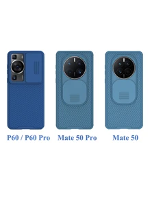 Nillkin 手機殼相容於華為 P60 / P60 Pro / Mate 50 / Mate 50 Pro，高級升級防震手機殼，附滑蓋相機蓋（藍色） - 藍色 - 查看 2